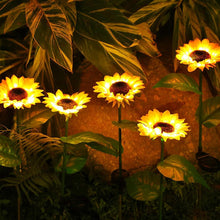 2 Pc Outdoor Solar Sunflower Lights Intelligent Light Control Waterproof Garden Landscape Stake Light the24kgal