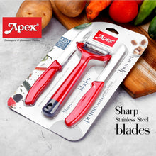 Apex 3-Piece Stainless Steel Kitchen Knife and Peeler Set the24kgal