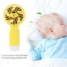 Cute Cartoon Handheld Fan with LED Light (1 Pc) the24kgal