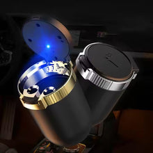Portable Car Ashtray with Lid and Blue LED Light (1 Pc) the24kgal
