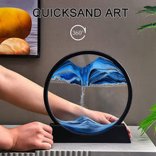 3D Moving Sand Art – Liquid Motion Deep Sea Sandscape with Round Glass Frame (1 Pc) the24kgal