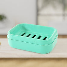 Premium Quality Rectangular Aqua Green Plastic Soap Case (1 Pc) the24kgal