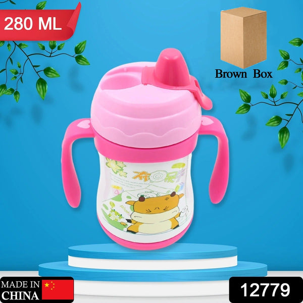 Vacuum Stainless Steel Water Bottle With Carry Handle & Straw Fridge Water Bottle Double Wall, Leak Proof, Rust Proof, Cold &amp; Hot | Leak Proof | Office Bottle | Gym | Home | Kitchen | Hiking | Trekking | Travel Bottle (280 ML) the24kgal