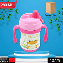 Vacuum Stainless Steel Water Bottle With Carry Handle & Straw Fridge Water Bottle Double Wall, Leak Proof, Rust Proof, Cold & Hot | Leak Proof | Office Bottle | Gym | Home | Kitchen | Hiking | Trekking | Travel Bottle (280 ML) the24kgal