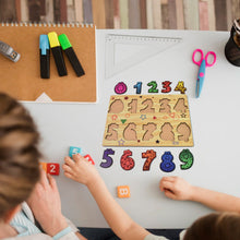 Wooden Number Puzzle Learning Educational Board (1 Set / 28×20 Cm) the24kgal