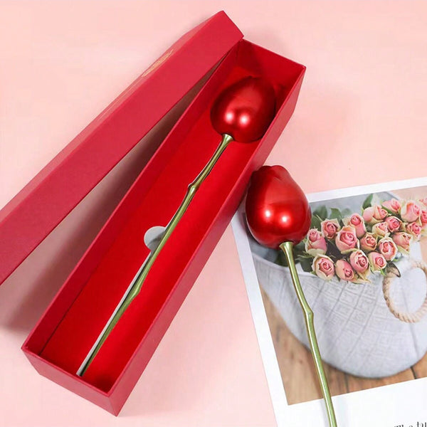 Metal Red Rose Couple Jewelry Box-Fancy Jewelry Box (1 Pc) the24kgal