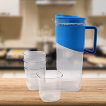 Transparent Stylish Premium Jug with Elegant Handle (2000 ML Jug Approx & 4 Pcs Plastic Glass) the24kgal
