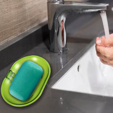 Plastic Soap Dish Holder for Bathroom Shower Wall Mounted Self Adhesive Soap Holder Saver Tray-Plastic Sponge Holder for Kitchen Storage Rack Soap Box, Bathroom ,Sabudani the24kgal