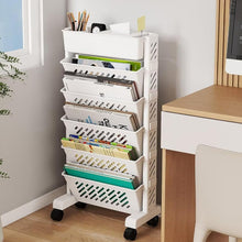 Movable Bookshelf, Large Capacity Rotatable Plastic Rolling Organization Shelf / Rack the24kgal