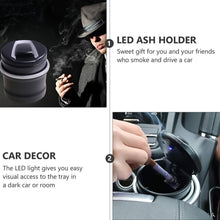 Portable Car Ashtray with Lid and Blue LED Light (1 Pc / With Color Box) the24kgal
