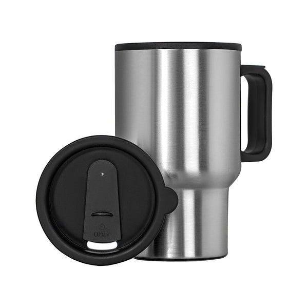 Stainless Steel Vacuum Glass Insulated Glass Coffee Cups (With Lid & Handle / 1 pc) the24kgal