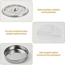Decorative Mosquito Coil Holder Mosquito Coil Container, Incense Holder Safe Burning Coil Tray for Home Patio Pool Side Outdoor, Metal Tray the24kgal
