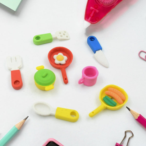 Fancy & Stylish Mini Erasers for Kids (8 Pc Set) - Fun Designs, Party Favors the24kgal