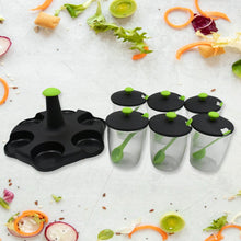 Multipurpose 6 Piece Miracle Revolving Plastic Spice Container Rack With 6 Spoon, Condiment Set, Masala Rack Set, Revolving Spice Rack Aachar Container Chutney Mukhwas Tray Masala Dining Spice Stand the24kgal