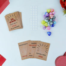 Heart-Shaped Crystal Gem Valentines with Gift Cards (24 Pc) the24kgal