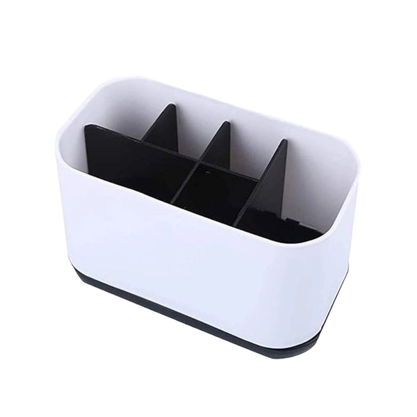 6 Compartment Multi Purpose Organizer Toothbrush Holder Stand Plastic Caddy (1 Pc) the24kgal