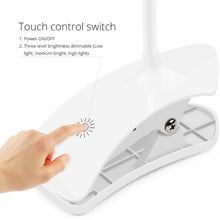 Desk Lamp Adjustable Gooseneck USB Rechargeable 3 modes of Lighting, Reading Lamp for Dorm White, Study Desk lamp Suitable for Girls College Bedroom Reading the24kgal