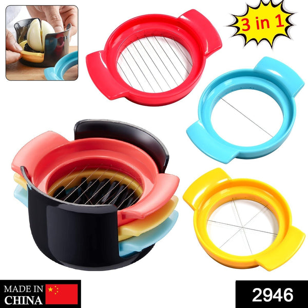 Multifunctional 3-in-1 Egg Cutter - Stainless Steel Slicing Tool with Durable Wires the24kgal