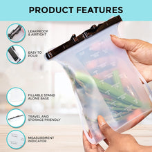 Reusable Silicone Food Storage Bag – Leakproof, Flat Bottom, Freezer & Microwave Safe, BPA-Free Snack & Sandwich Bag (1 Pc) the24kgal
