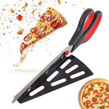 Stainless Steel Pizza Cutter Scissors Plastic Handle with Removable Spatula the24kgal
