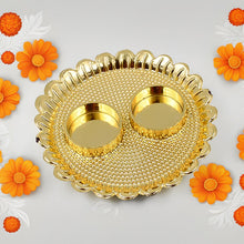 Round Shape Special Puja Thali, Kumkum Thali Holder (1 Pc / Big) the24kgal