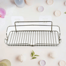 Stainless Steel Kitchen Bathroom Shower Shelf Storage Suction Basket Rack With 2 Hook (1 Pc) the24kgal