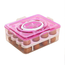 2Layer, 32 Grid Egg Tray with Lid Egg Carrier Holder for Refrigerator, Camping Food Storage Container with Handle (1 Pc ) the24kgal