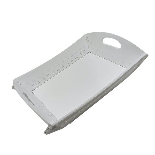 Foldable Plastic Serving Tray - Portable with Handle for Kitchen & Dining (1pc) the24kgal