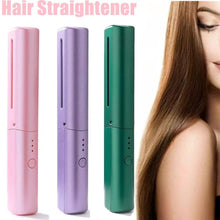 Rechargeable Mini Hair Straightener, Travel Portable USB Charging Cordless Hair Straightener Bursh, Three Temperature Adjustments Flat Iron Comb (1 Pc) the24kgal