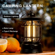 LED Camping Lante Light Retro Style Lighting Battery Type-c Rechargeable (1 Pc) the24kgal
