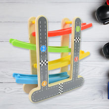 Car Racer Track Play set Wooden Click Clack Toys With 4 Mini Racers (1 Set) the24kgal