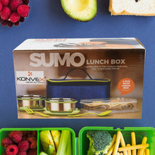 Sumo Lunch Box, with Lunch Bag, Plastic Lunch Box & Plastic Spoon, Fork (2 Pc Set / With Lunch Box) the24kgal