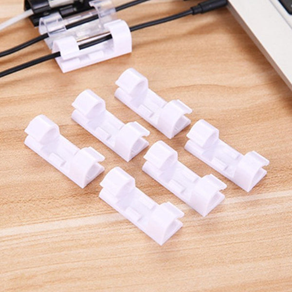 Plastic Cable Clips – Strong Adhesive Wire Organizer for Home, Office & Car (20 Pcs) the24kgal