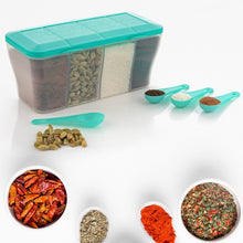 Kitchen Airtight 4-Section Storage Container / Pickle Jar with 4 Spoons (1 Pc / Mix Color) the24kgal