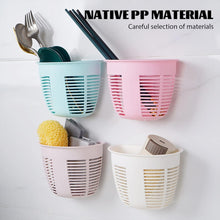 Hanging Plastic Storage Basket, Adhesive Wall Mounted Organizer Box Make Up Holder Shelf Bathroom Wall Basket Punch Free Drain Basket for Kitchen Bathroom, Wall Type Storage Basket (1 Pc) the24kgal