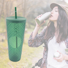 Cup with Straw &  LED Lighting Reusable Matte Studded Tumbler with Leak Proof Lid Water Cup Travel Mug Coffee Ice Water Bottle Double Walled Insulated Tumbler BPA Free (1 Pc) the24kgal