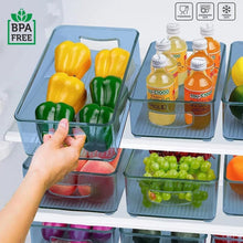 Plastic Refrigerator Organizer Bins, Set Of 2 Stackable Fridge Organizers with Handle, Clear Organizing Food Fruit Vegetables Pantry Storage Bins for Freezer kitchen Cabinet Organization and Storage (2 Pcs Set Mix Color) the24kgal