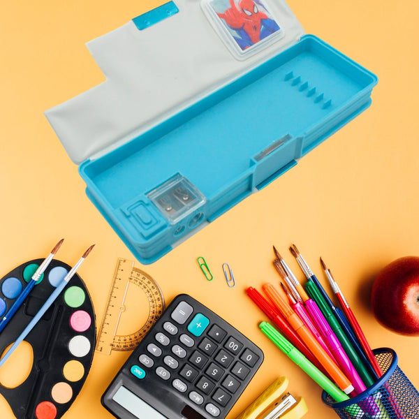 Cartoon Multi-functional Geometry Box with Calculator & Double Sharpener the24kgal