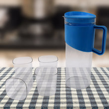 Transparent Stylish Premium Jug with Elegant Handle (2000 ML Jug Approx & 4 Pcs Plastic Glass) the24kgal