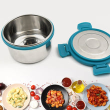 Miracle Solo round Lunch box High Grade Stainless Steel Double Wall Insulated 300ML Food Container 4 Lock Clip Leak Proof Lid, Best Return Gift for Any Occasion (1 Pc) the24kgal