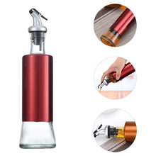 Glass Oil Dispenser with Plastic Covering, Oil and Vinegar Bottle (300 ml) the24kgal