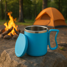 300ml Stainless Steel Mug: Insulated, Leakproof Lid, Hot/Cold Drinks (Mix Color) the24kgal