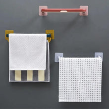 Wall-Mounted Double Bar Towel Holder with Hooks & Adjustable Folding Shelf the24kgal