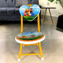 Heart Shape Kids Chair Cartoon Printed Foldable Kids / Children Folding Chair for Playrooms, Schools, Daycares, and Home. Metal and Fibre Body Picnic Beach Camping Chair (1 Pc) the24kgal
