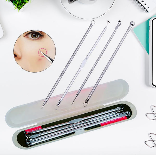 Blackhead Remover, 4-in-1 Stainless Steel Pimple Extractor Tool (1 Pc) the24kgal