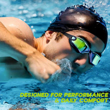 Professional Anti-Fog UV Protection Swimming Goggles with Mirrored Lenses and Earplugs the24kgal