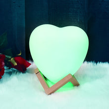 3D Heart Shape Moon Night Lamp with Plastic Stand (13 x12 Cm / 1 Pc) the24kgal