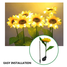 2 Pc Outdoor Solar Sunflower Lights Intelligent Light Control Waterproof Garden Landscape Stake Light the24kgal