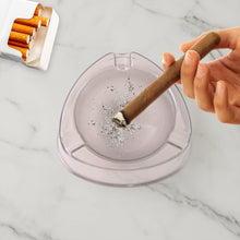 Oblivion Transparent White Ashtray with Cigarette Holder Grooves – Modern Smoke Disposal Tray (1 Pc) the24kgal