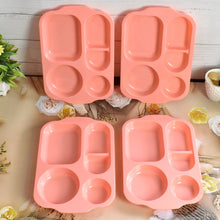 Unbreakable Plastic Food Plates / Biodegradable 5 Compartment Square Plate for Food the24kgal